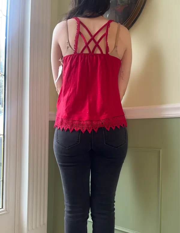 Taylor & Sage red crochet tank top - Image 2