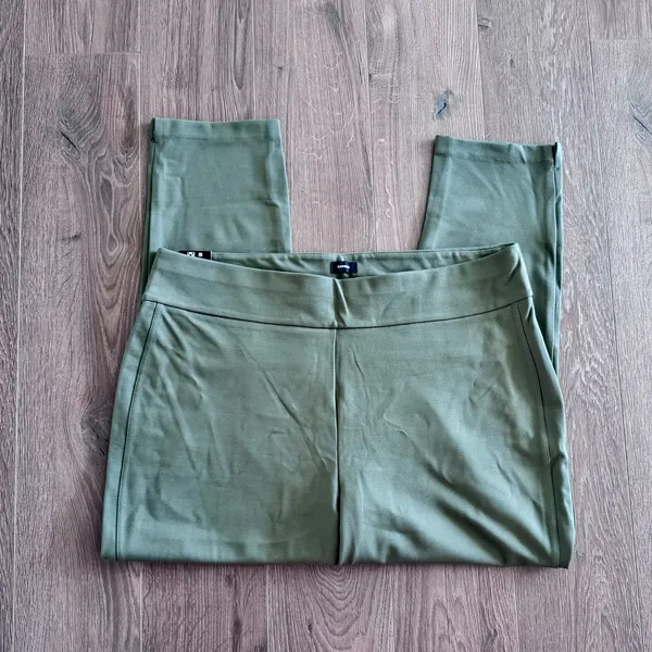 Express Ponte Pants Stretch Slim High Rise Green Women XXL Career Pull On - Image 2