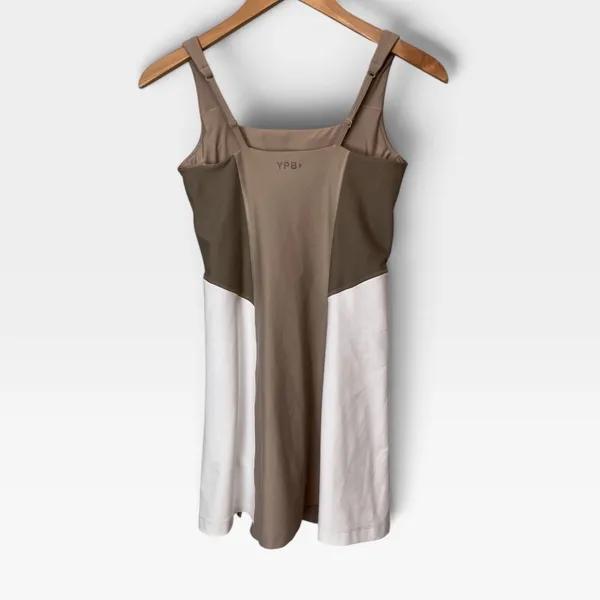 YPB Your Personal Best Women Brown Tan Colorblock Active Tennis Dress Small - Image 3