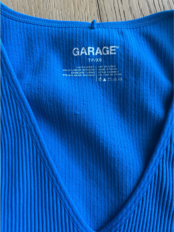 Garage V-Neck Tank Top Blue - Image 3