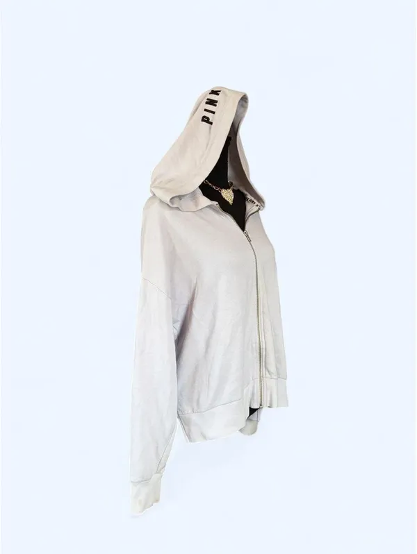 Vintage Y2K Victoria’s Secret PINK Periwinkle Oversized Zip-Up Hoodie size small - Image 2