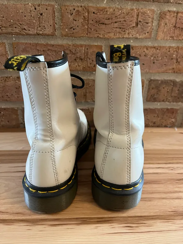 Dr. Martens White Leather Boots - Image 3