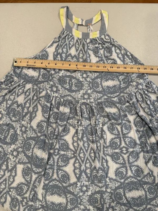 Free People Mini Dress Womens Medium Boho Flowy Euro Summer Festival Indie Linen - Image 6