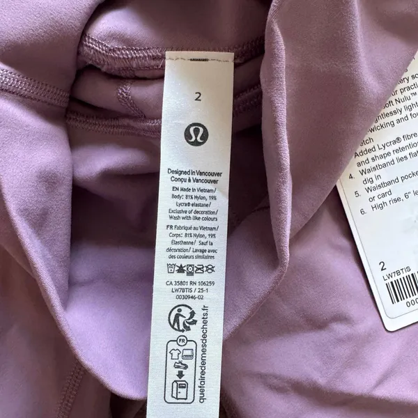 Lululemon Align Biker Short High Rise 6” Lavender Lux Size 2 NWT - Image 5