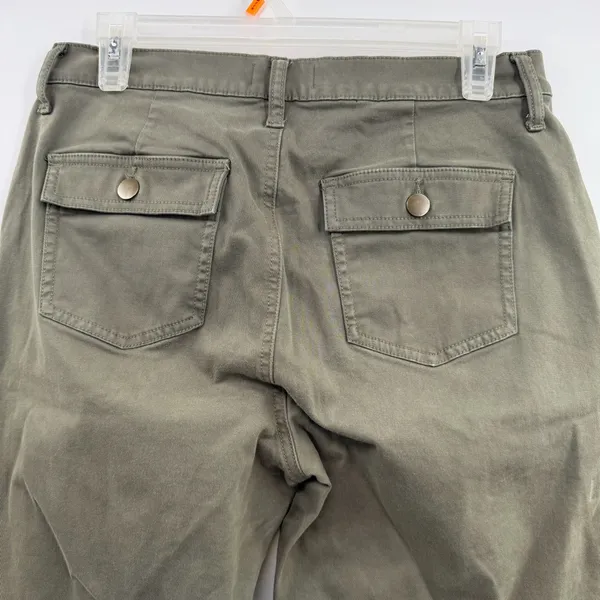 Evereve Payton Utility Pants Womens 28 Olive Green High Rise Ankle Slit - Image 4