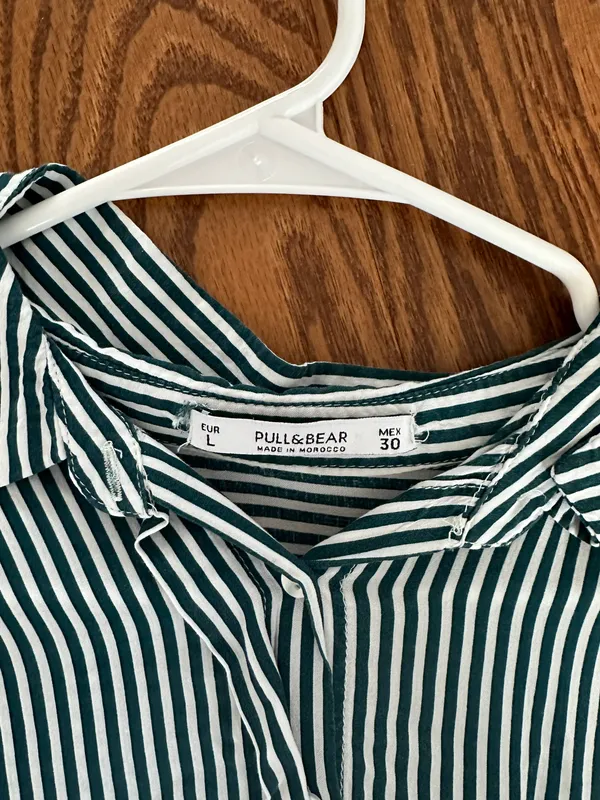 Pull & Bear Striped Button-Up Blouse - Image 2