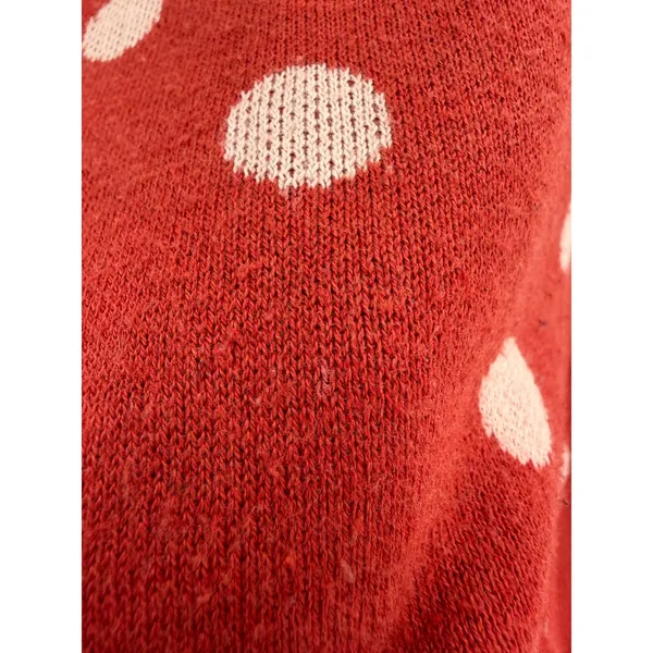 Vero Moda Dotty Sweater Womens M Spice Red Polka Dot Oversized Boatneck Retro - Image 3