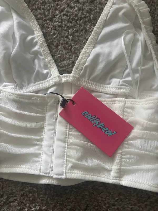 Edikted Corset Halter Crop Top - Image 2