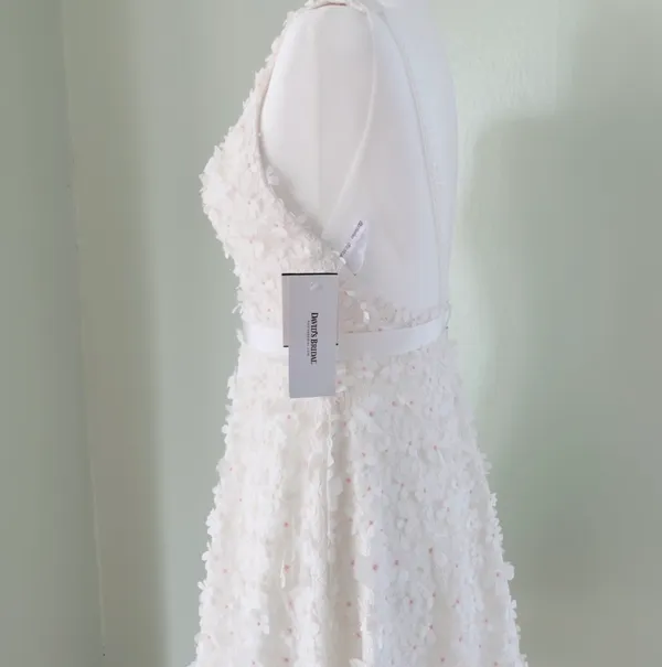 David's Bridal 3D Floral V Neck Dress - Image 10