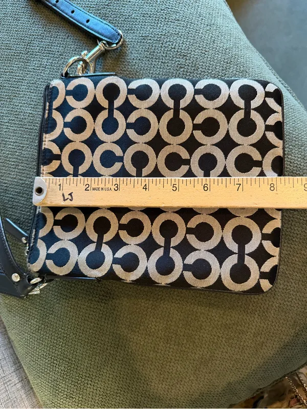 Coach Legacy Signature Jacquard Black Tan Swingpack Crossbody Y2K Gold - Image 12