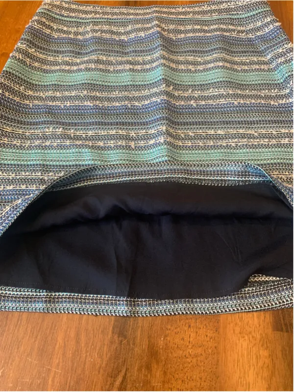 Nanette Lepore Mini Skirt Size 6 Blue Teal Tweed - Image 6