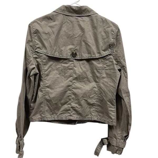 Caslon Cotton Tan Khaki Button Up Lightweight Jacket Imported Womens Large - Image 3