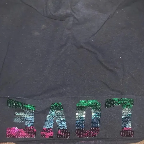Vintage y2k LOVE sequin fold over yoga pants - Image 2