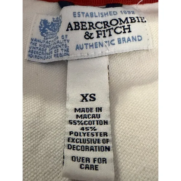Abercrombie & Fitch‎ Track Jacket XS White Red Zip Up Tennis Y2k Retro Athletic - Image 5