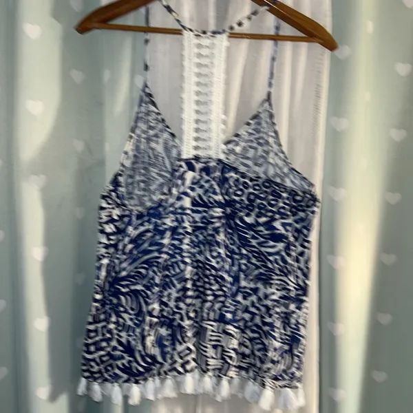 Lilly Pulitzer Size L V Neckline Fringed Tank - Image 5