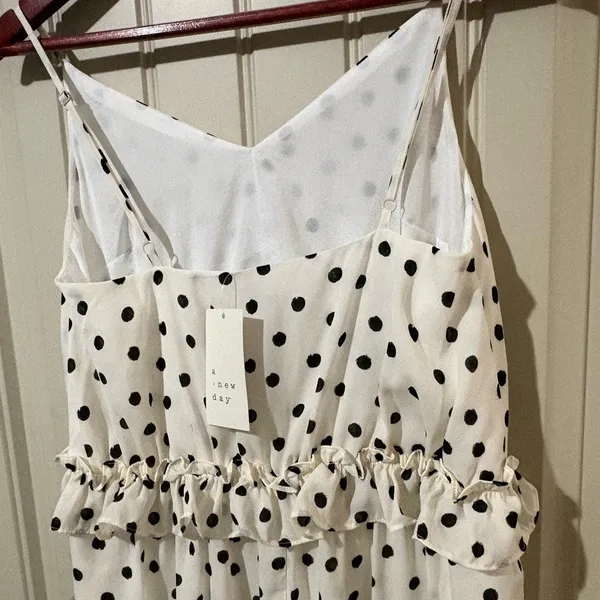 a new day White/Black Strapless Tiered Polka Dot Maxi Dress NWT - Image 7