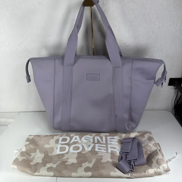 Dagne Dover Lg Landon Carryall Lavender Neoprene Travel Tote Gym Weekender Bag - Image 3