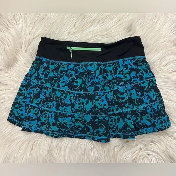 Lululemon Pace Rival Skirt II Regular Size 4 Fleur Sombra Black Swift - Image 5
