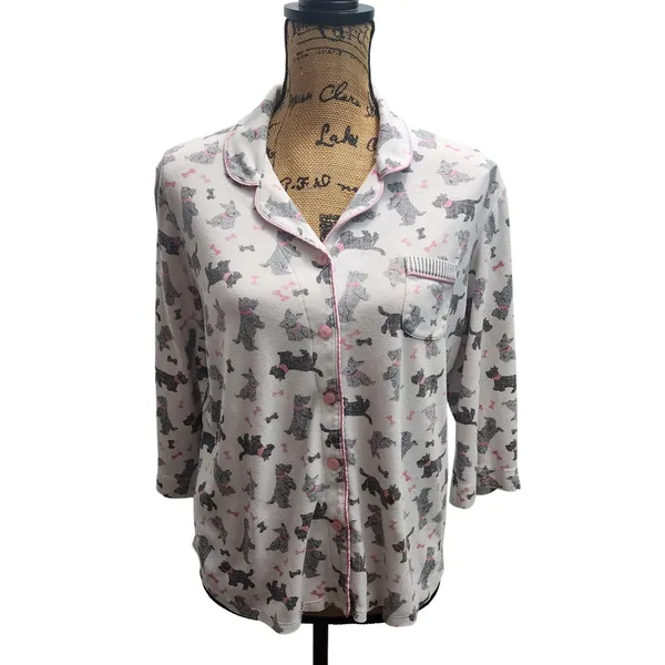 Karen Neuberger Women's Pajama Set Dog Print Sleepwear Top Pants L‎ - Image 4