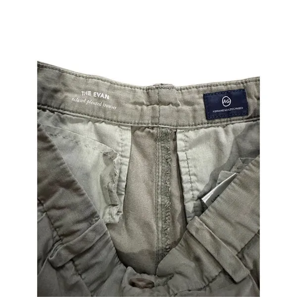 Adriano Goldschmied Green‎ The Evan Relaxed Pleated Trouser Pants Sz 25R NEW - Image 5