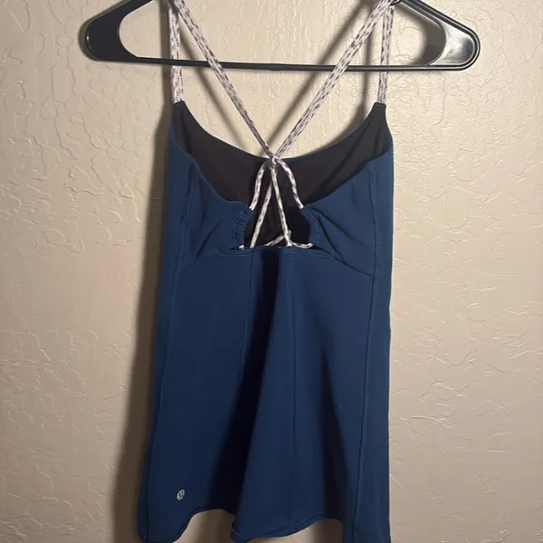 LULULEMON dancing Warrior Poseidon Blue Dottie Tank Top - Image 2