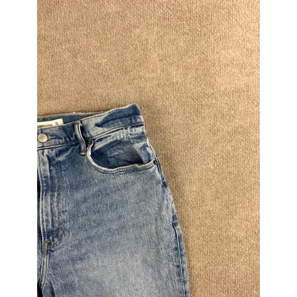 Abercrombie& Fitch Ultra High Rise 90s Straight Jeans Light Wash 30/10 Side Slit - Image 7