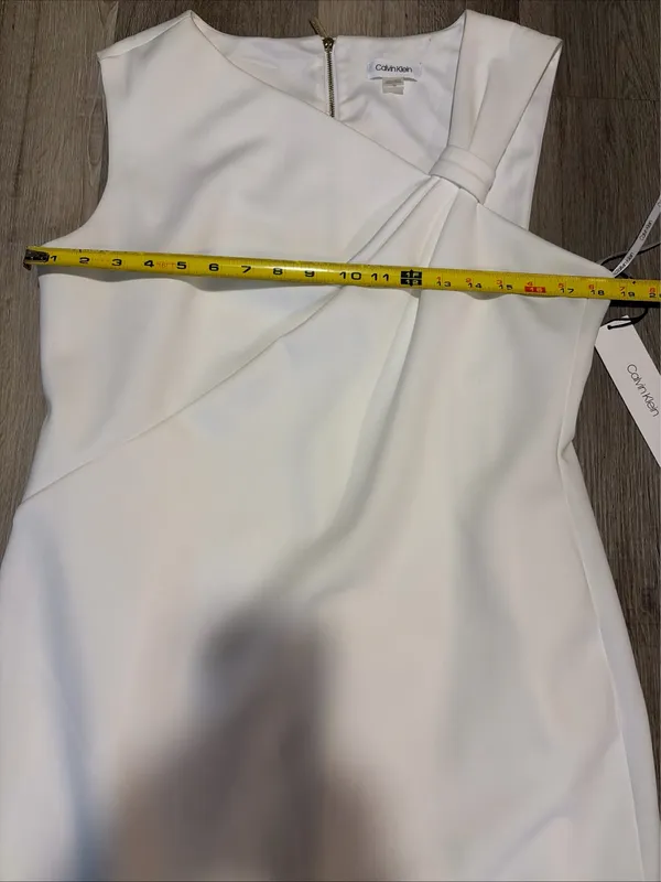 Calvin Klein New! One-Shoulder White Sheath Dress size 14 - Image 8