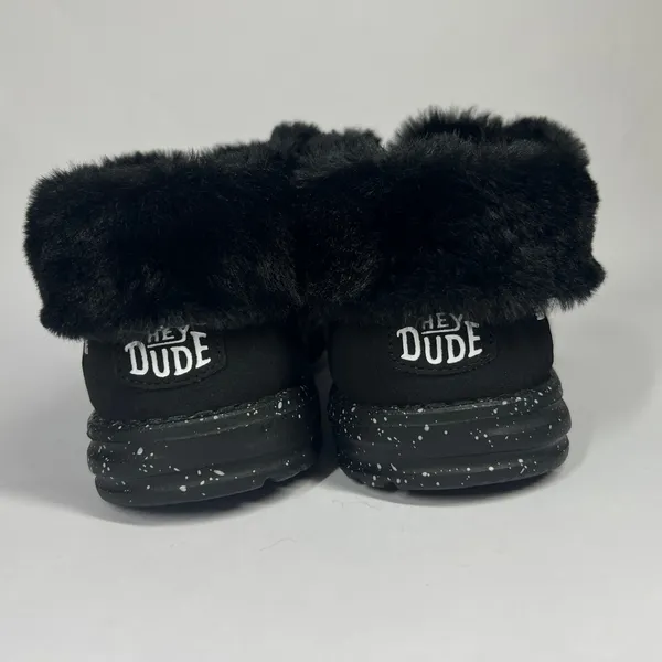 Hey Dude Wendy‎ Fold Boho Black Faux Fur Lined Loafer Slip On Shoes W11 - Image 7