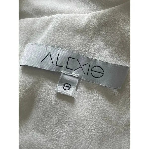 ALEXIS "KLEIN" WHITE SILK RUFFLE CHOKER BLOUSE TOP - Image 8