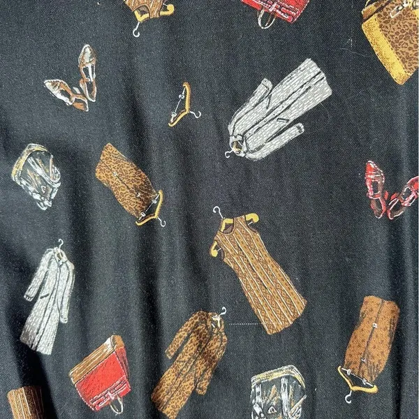 Vintage 90s Black Funky Wacky Weird Fashion MIDI Skirt Animal Print size 4 - Image 7