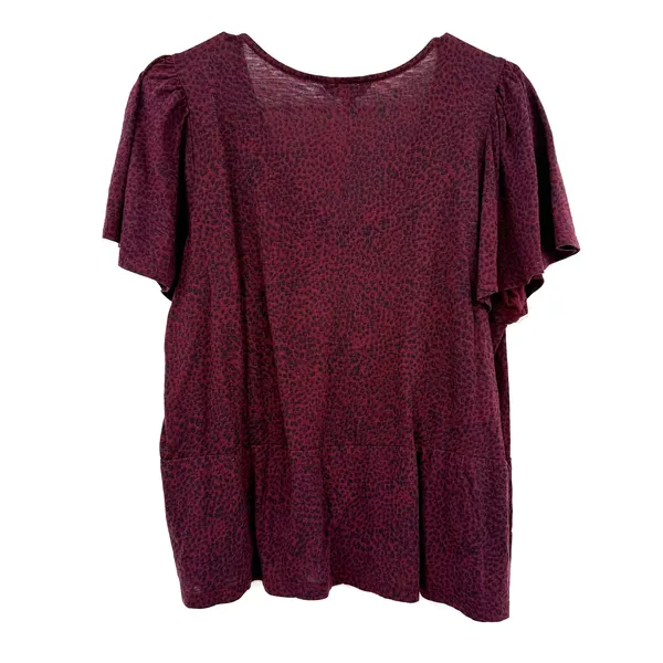 Lucky Brand Size Large Short Sleeve Blouse Tee Shirt Peplum Style‎ Top - Image 2