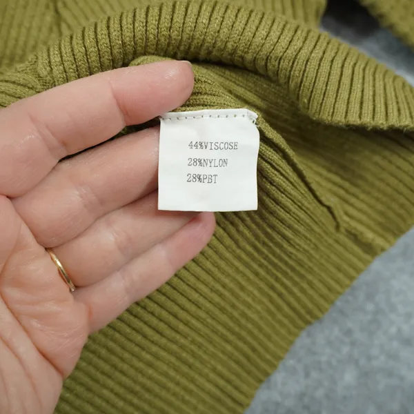 Petal and Pup Olive Green Bustier Knit Top Square Neck Puff Sleeve‎ Size 4 Small - Image 7