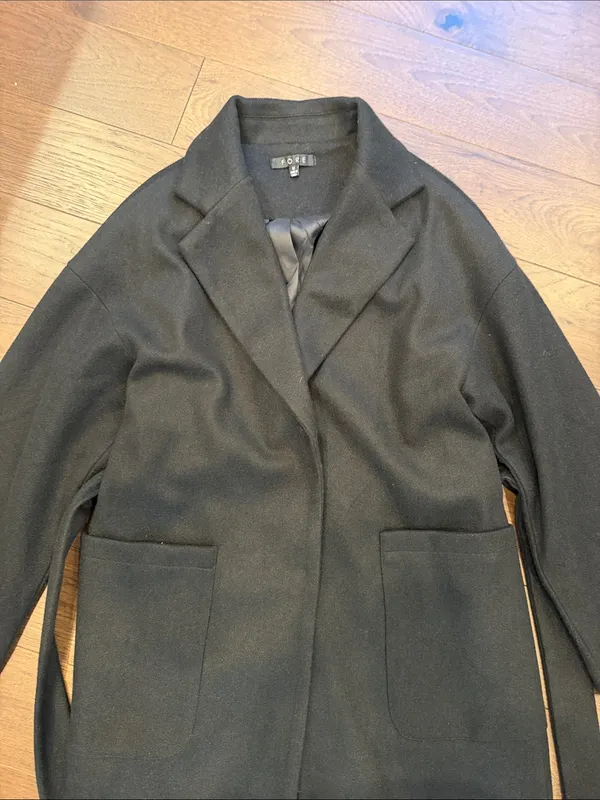 Fore Black Trench Coat in Black Size Medium - C11-678 - Image 5