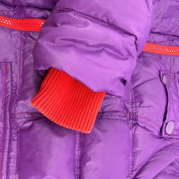 Boden Women's Purple Puffer Jacket Convertible Vest Zip Off Sleeves Hooded US 2‎ - Image 7