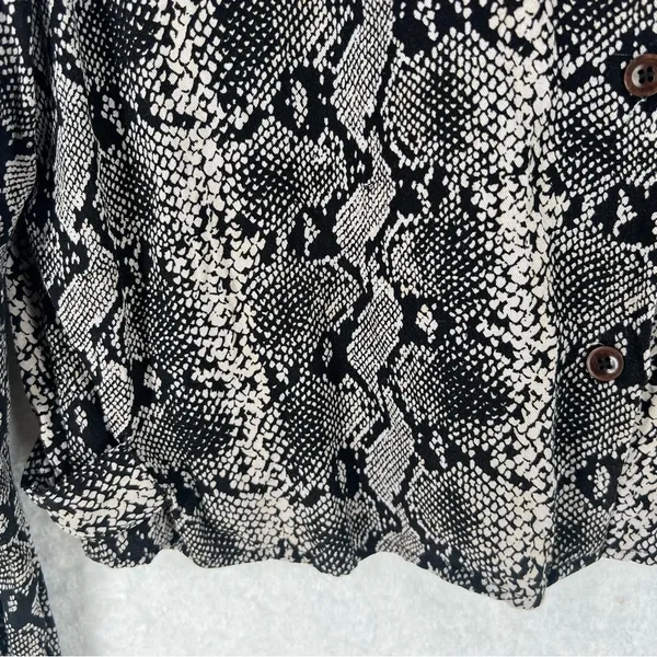Zara Snake Print Button‎ Front Boxy Long Sleeve Button Up Top - Image 5