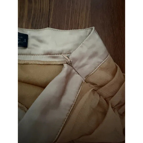 Rehab Women Champagne Ruched 2 Piece Set Crop Top Midi Skirt Size L‎ - Image 5