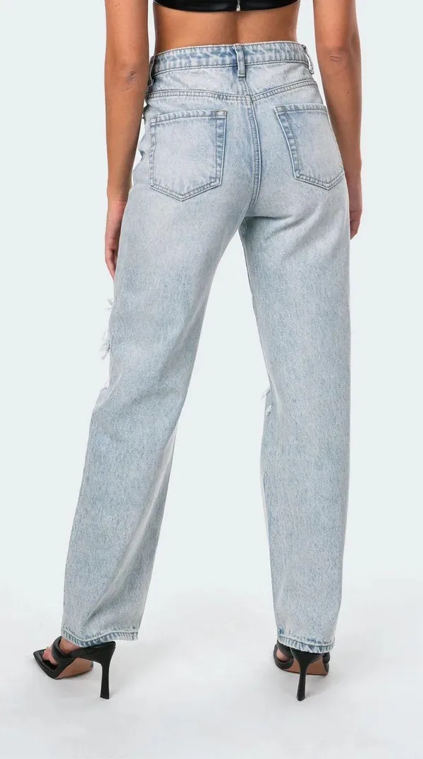 Edikted Wide Or Die Ripped Jeans - Image 3