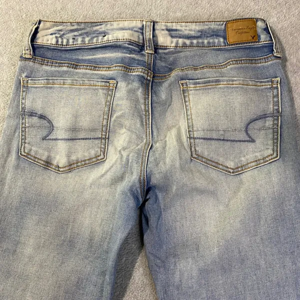 American Eagle Jegging Jeans‎ Women's Sz 8 Light Super Stretch Distressed Denim - Image 5