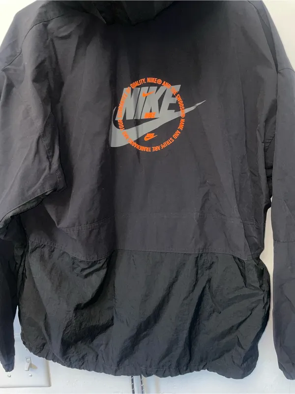 Nike Sportswear Black Half Zip Hooded Windbreaker Jacket Women’s Medium - Image 3