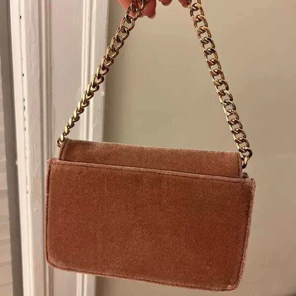 Anthropologie Velvet Mini Bag with Gold Chain - Image 2