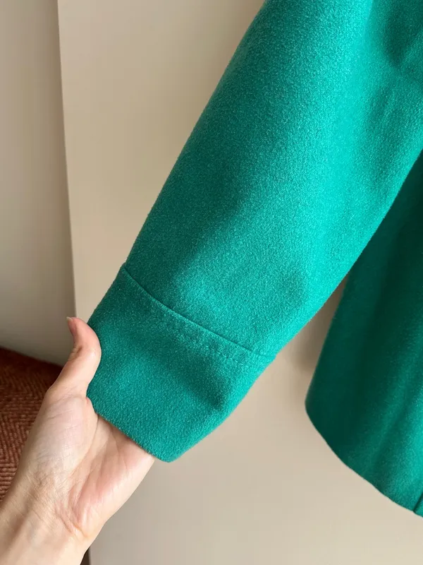 Old Navy Double Breasted Classic Wool Blend Pea Coat, Teal - Blue/Green, Size XL - Image 4