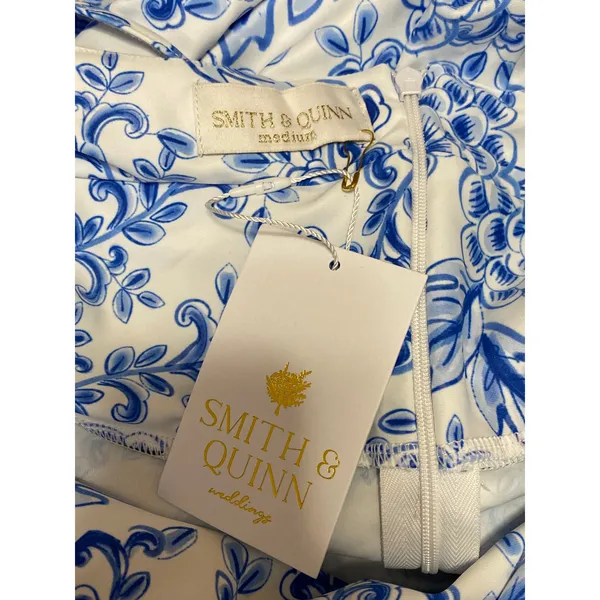 NEW Smith & Quinn Blue White Floral Sleeveless Cami Camisole Maxi A-Line Dress S - Image 5