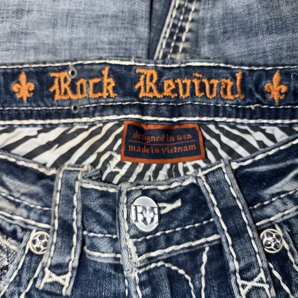 Rock Revival 26 Ferry Women’s Jeans Straight Mid-Rise Boot Cut EUC cowgirl rodeo - Image 8