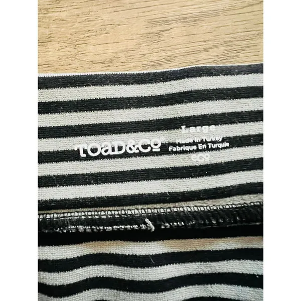Toad&Co Paseo Ponte Knit Striped Pencil Skirt‎ Pull-On Stretch Zip Pocket Large - Image 3