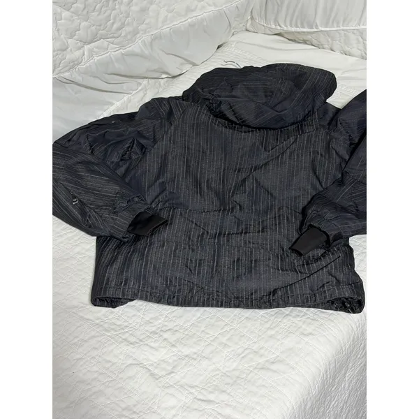 The North Face Womens L/G‎ Insulated Jacket Gray Pinstripe Hooded Zip Up - Image 5