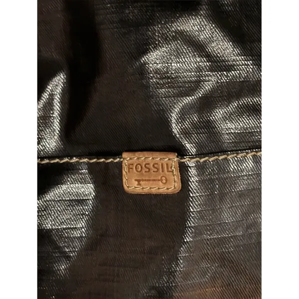 Fossil Black/Tan Key-Per Magnetic Closure Tote Bag Purse - Image 9