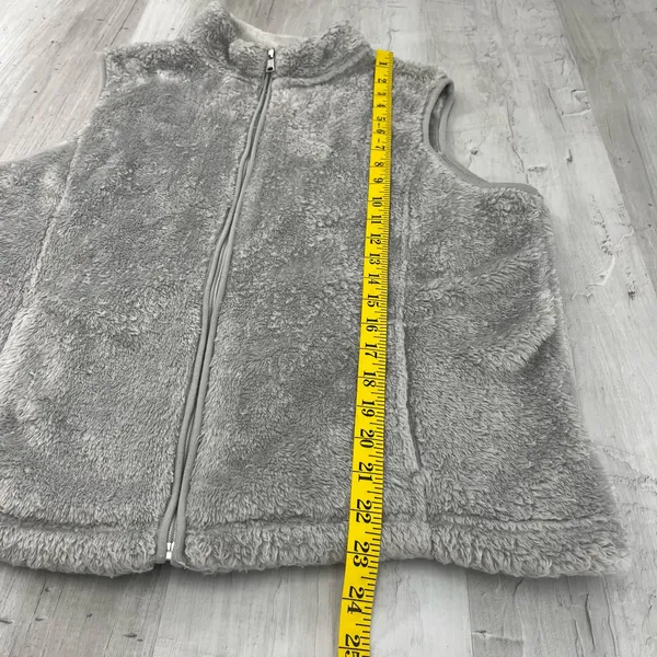 Croft & Barrow Gray Zip Up Sleeveless Soft Fleece Vest Pockets Large - Image 8