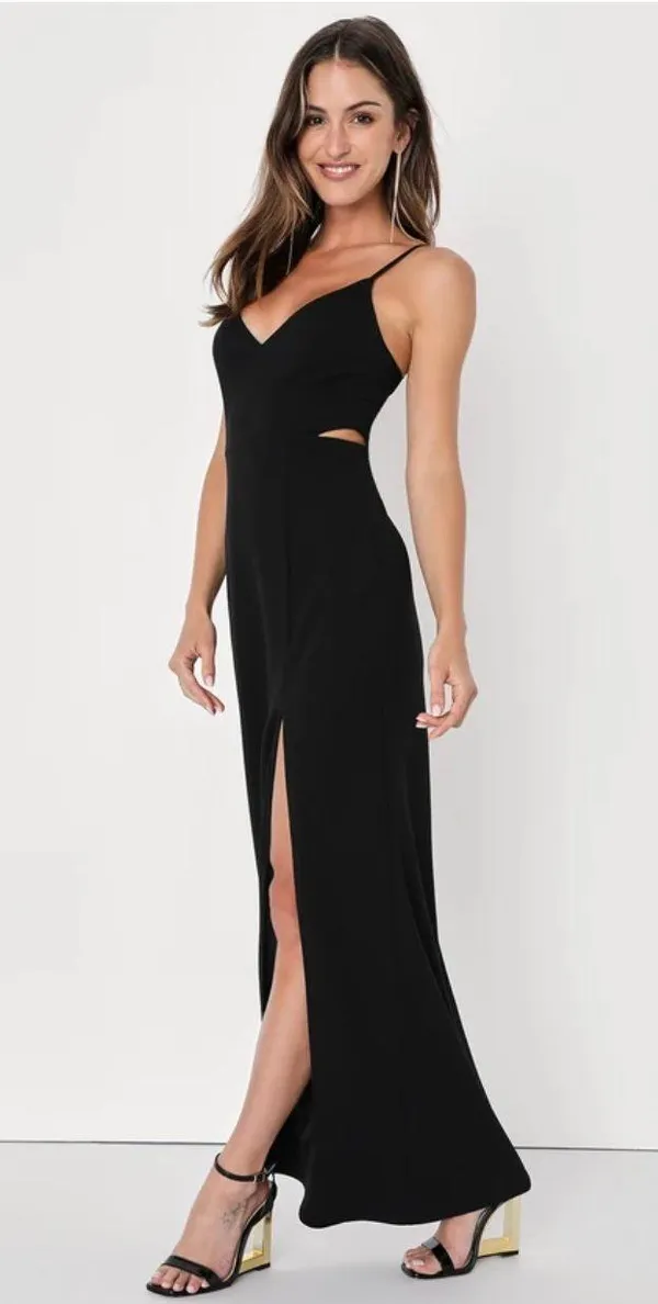 Lulus New Phenomenal Flirt Black Sleeveless Cutout Maxi Dress Size XS MSRP $98 - Image 2