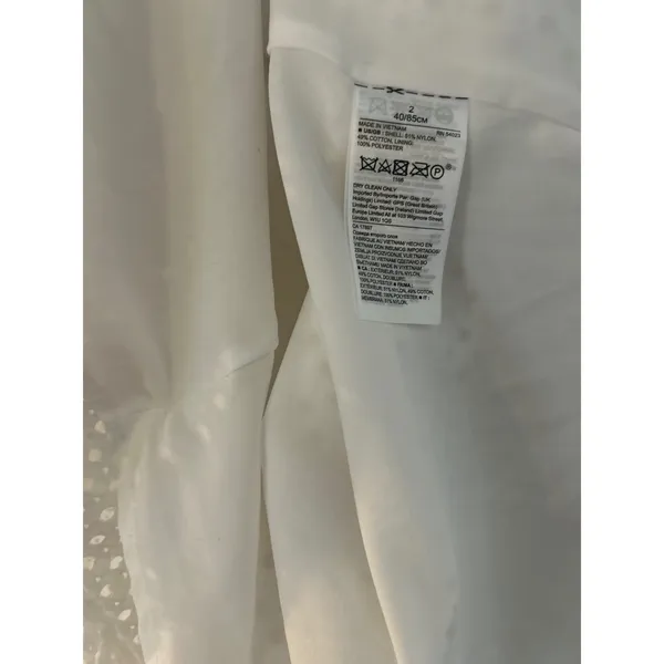 Banana‎ Republic White Eyelet Sleeveless V-Neck Midi Dress with Pockets Size 2 - Image 3