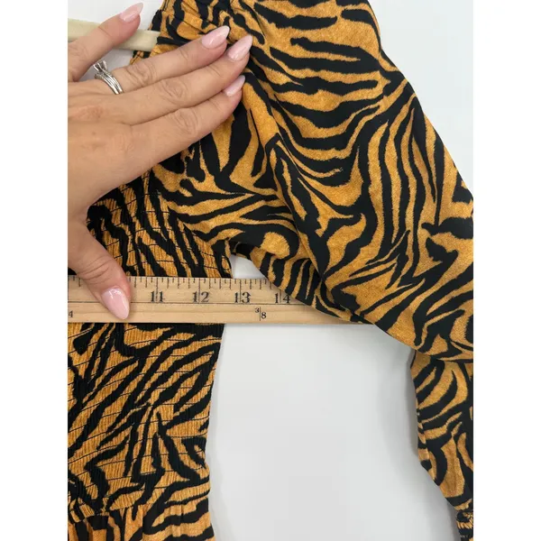 Kachel Anthropologie Tiger-Striped Wide Leg Jumpsuit 4 NWT $170 Animal Print - Image 7